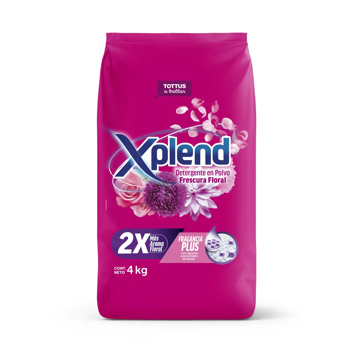 XPLEND - Detergente en Polvo Xplend Frescura Floral Bolsa 4 Kg