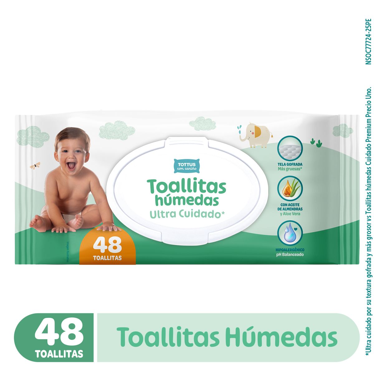 TOTTUS - Toallitas Húmedas Bebé Ultra Cuidado Tottus Empaque 48 Und