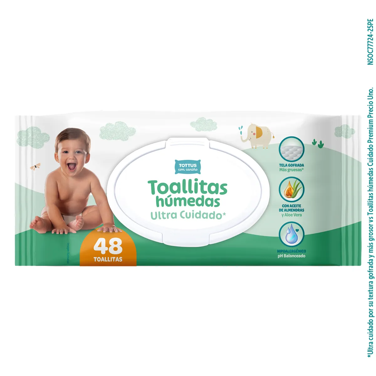 TOTTUS - Toallitas Húmedas Bebé Ultra Cuidado Tottus Empaque 48 Und