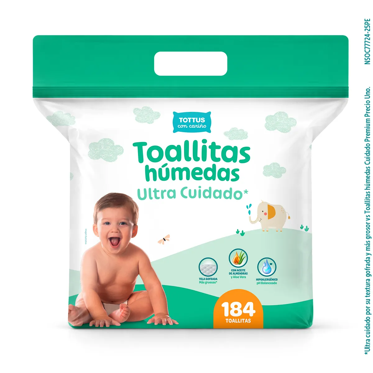 TOTTUS - Toallitas Húmedas Bebé Ultra Cuidado Tottus Doypack 184 Und