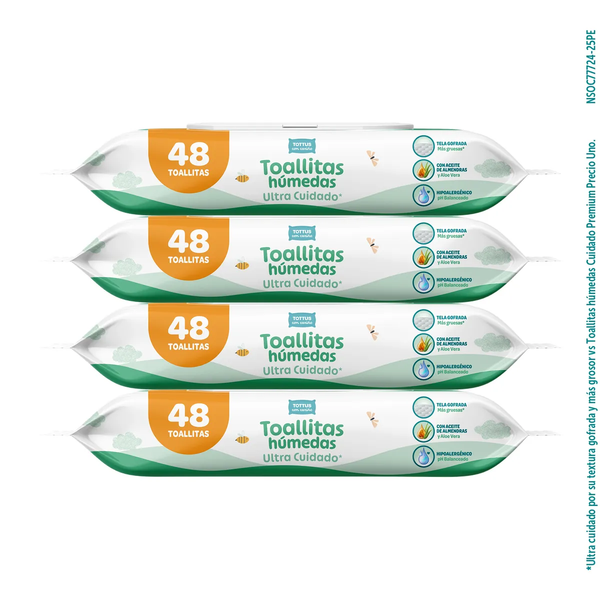 TOTTUS - Toallitas Húmedas Bebé Ultra Cuidado Tottus Empaque 192 Und