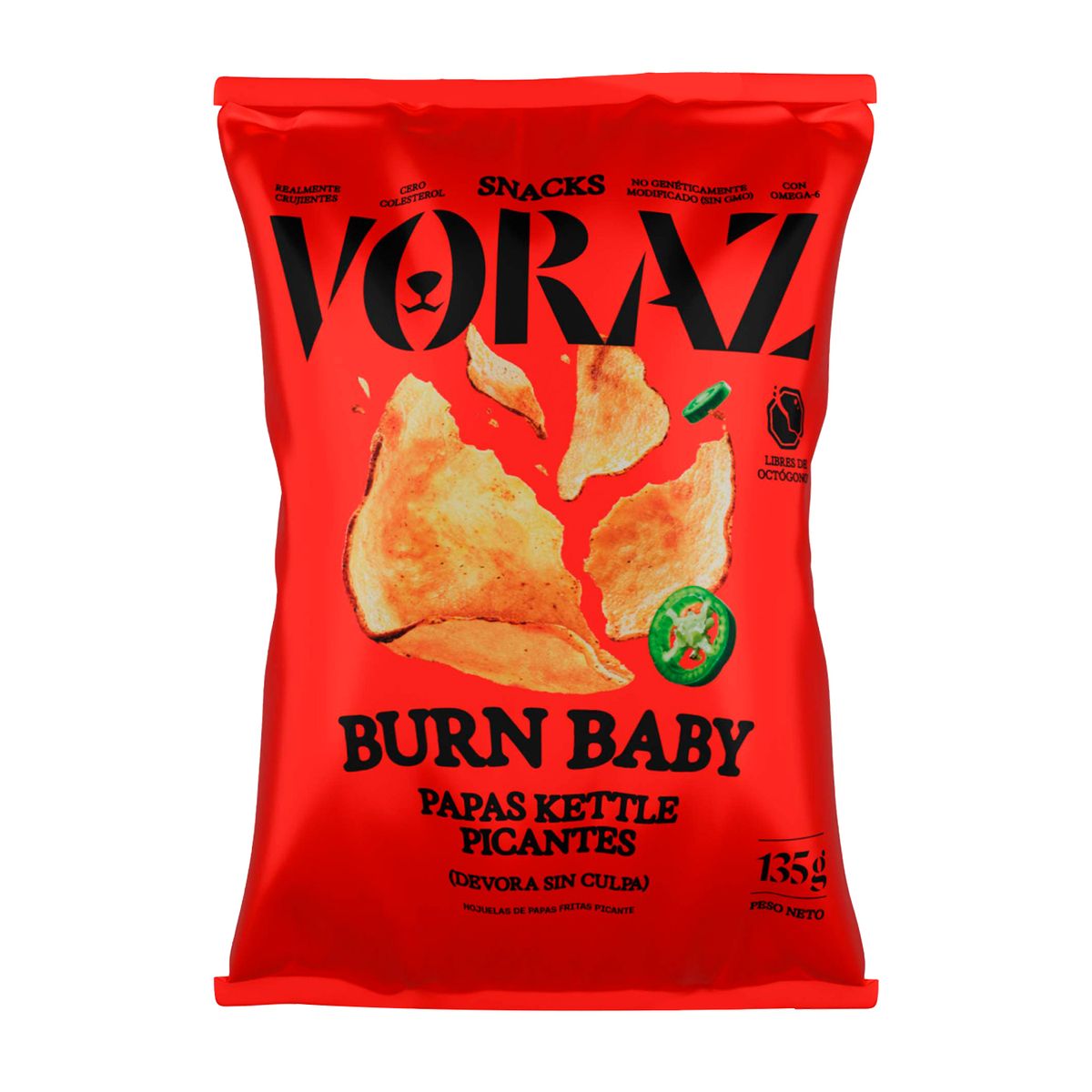 VORAZ - Papa Kettle Voraz Picantes Bolsa 135 g