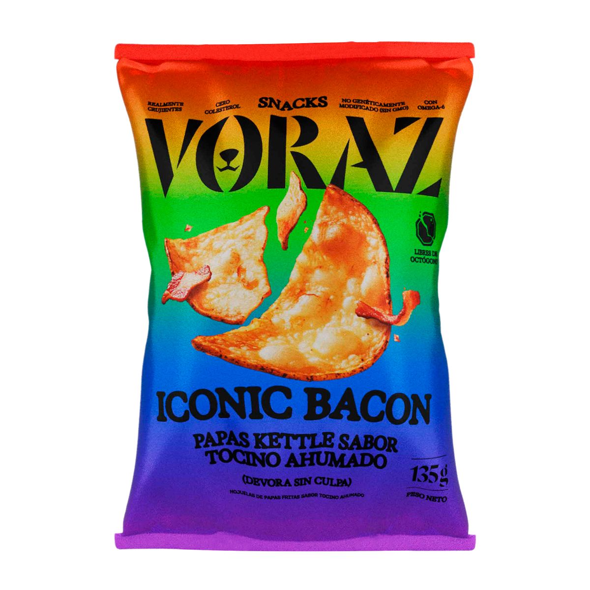 VORAZ - Papa Kettle Voraz Tocino Ahumado Bolsa 135 g
