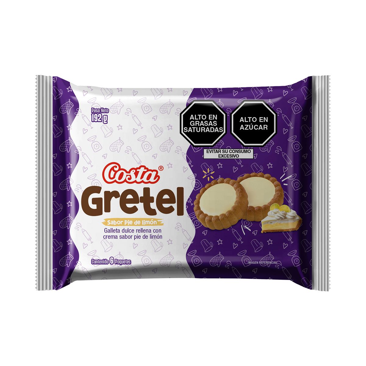 COSTA - Galletas Gretel Costa Pie de Limón Sixpack 192 g