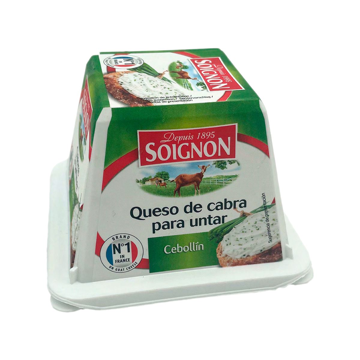 SOIGNON - Queso de Cabra para Untar Soignon Cebollín Envase 150 g