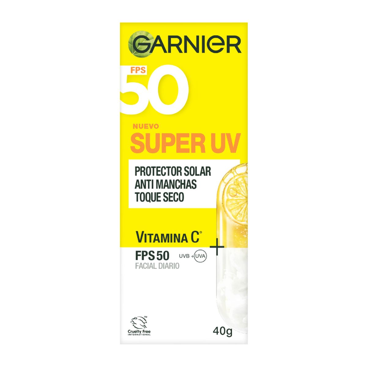 GARNIER - Protector Solar Super UV Toque Seco Garnier Envase 40 g