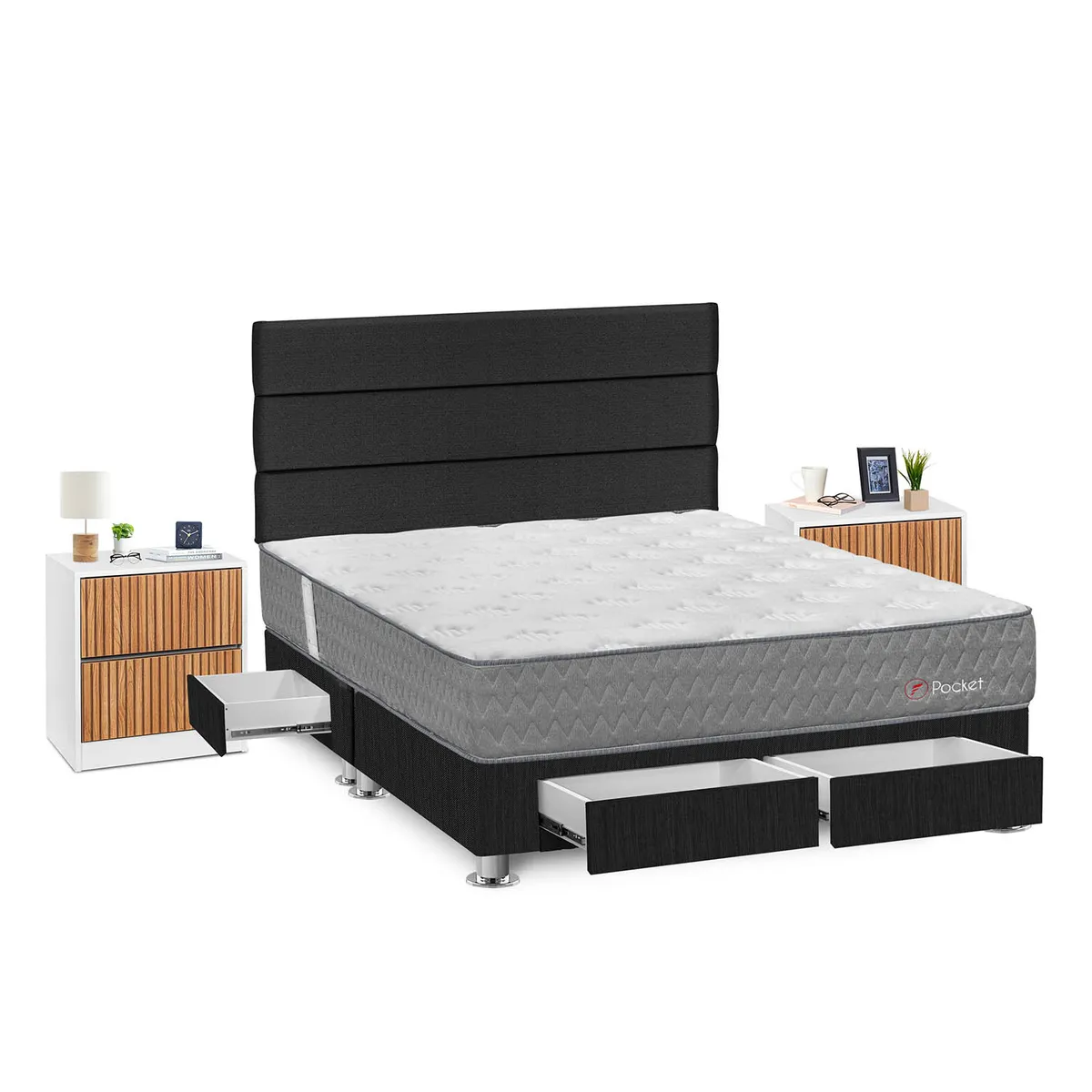 FORLI - Dormitorio Pocket Queen Gris+Vel Roma