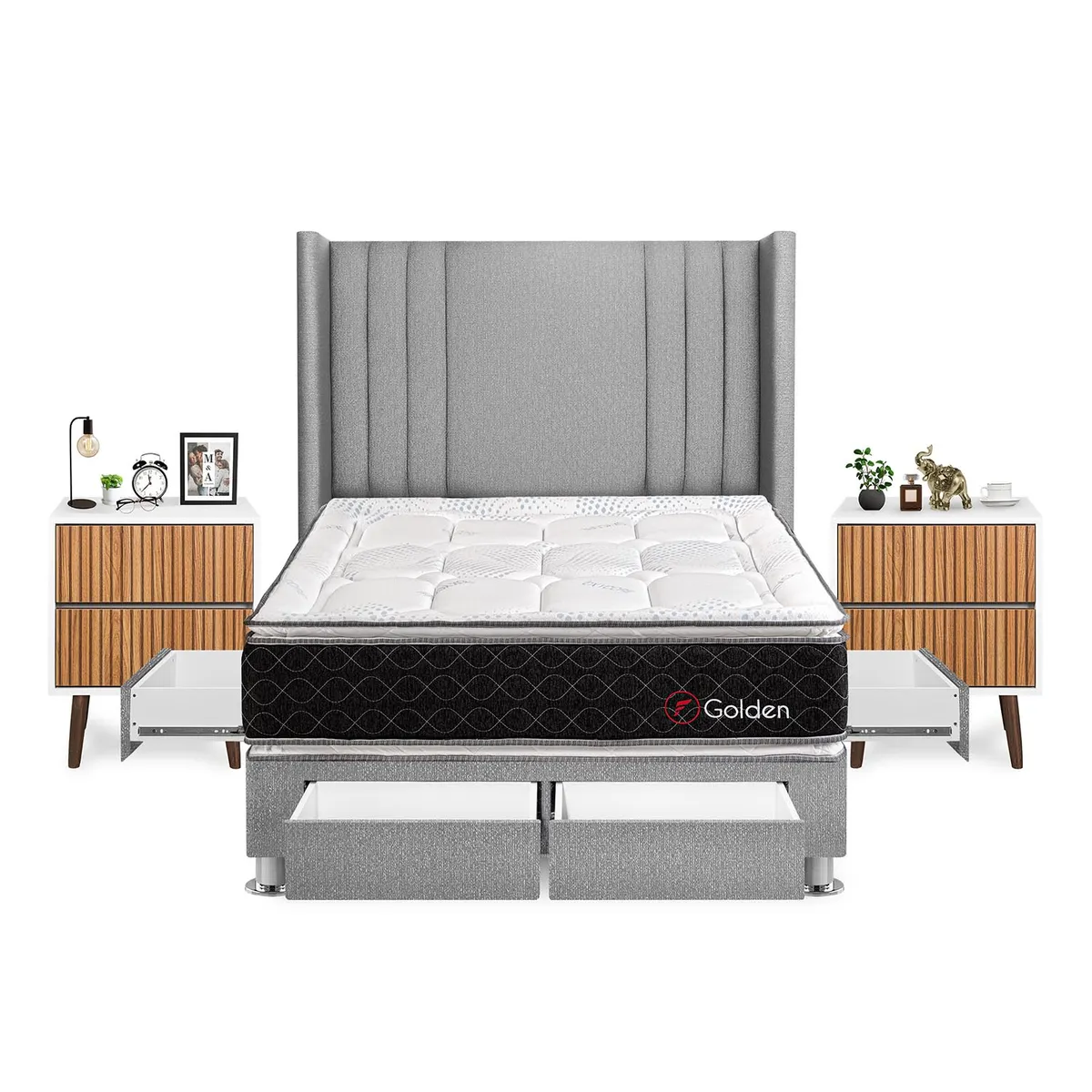 FORLI - Dormitorio Golden 2Plz Plata+Vel Milan