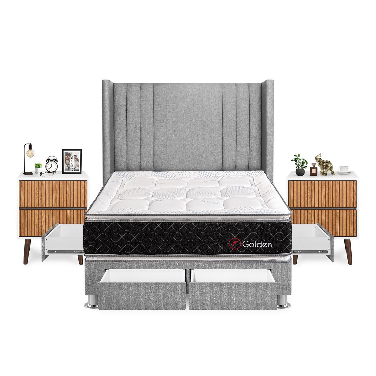 FORLI - Dormitorio Golden 2Plz Plata+Vel Milan