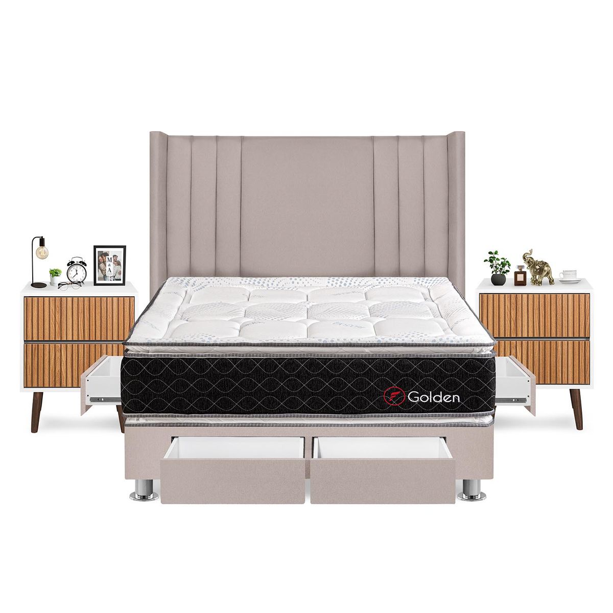 FORLI - Dormitorio Golden King Beige+Vel Milan