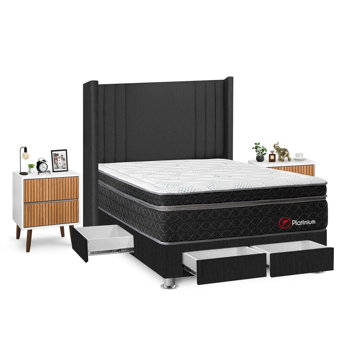 FORLI - Dormitorio Platinium 2Plz Gris+Vel Milan