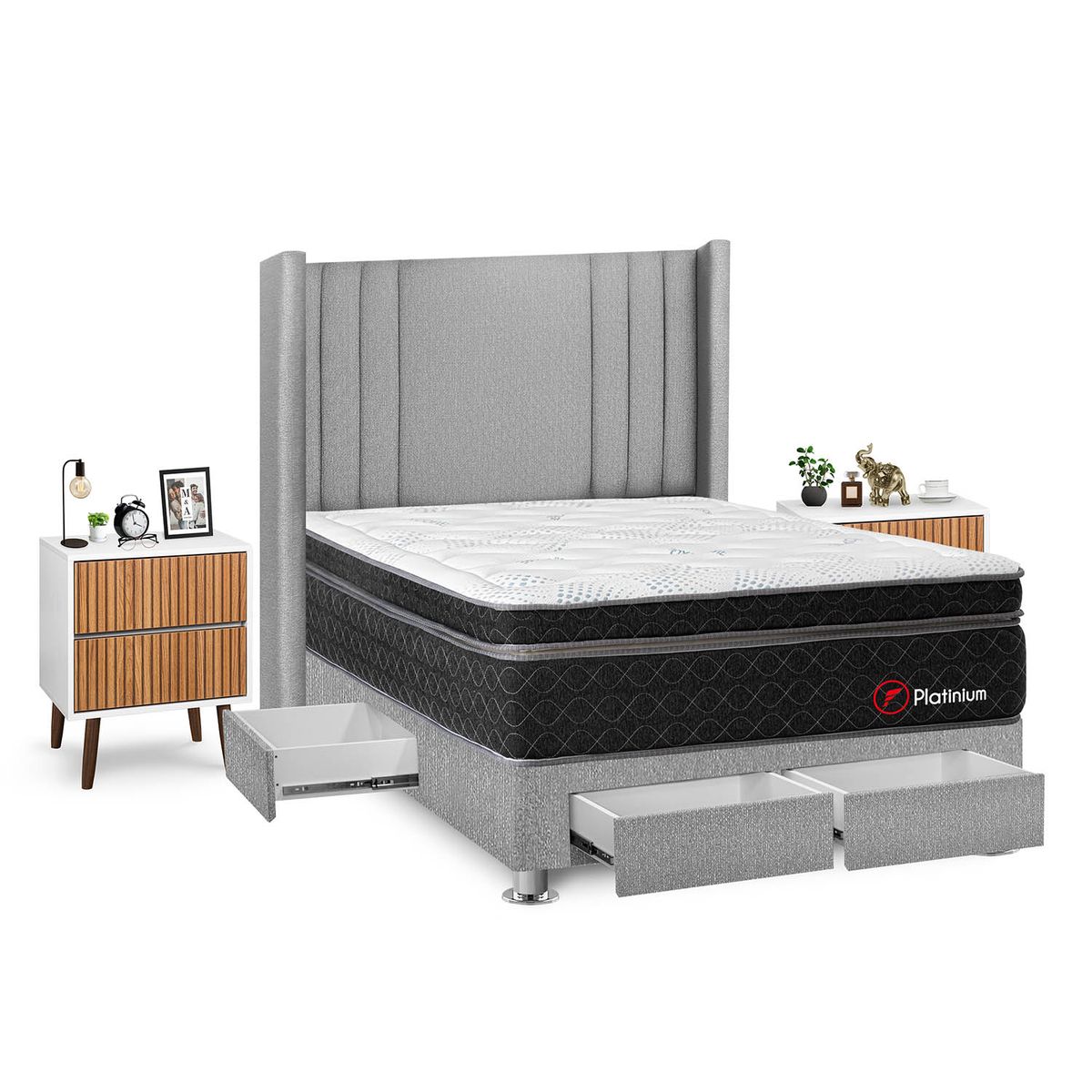 FORLI - Dormitorio Platinium 2Plz Plata+Vel Milan