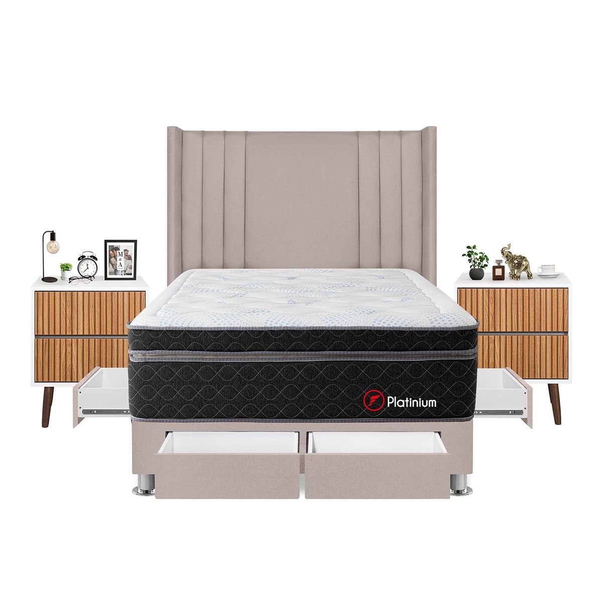 FORLI - Dormitorio Platinium 2Plz Beige+Vel Milan