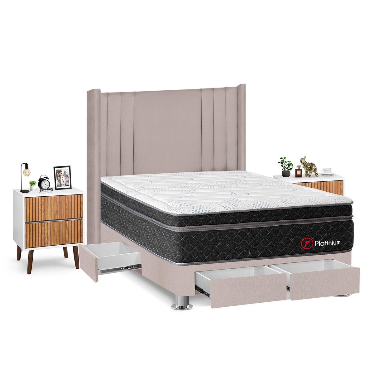 FORLI - Dormitorio Platinium 2Plz Beige+Vel Milan