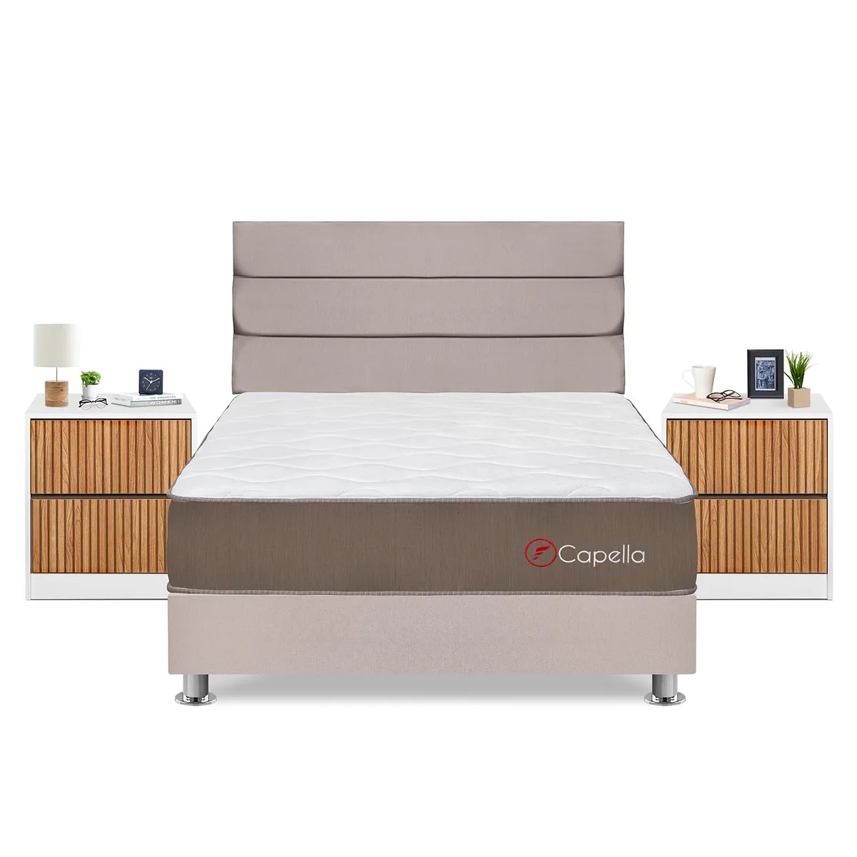 FORLI - Dormitorio Capella Queen Beige+Vel Roma
