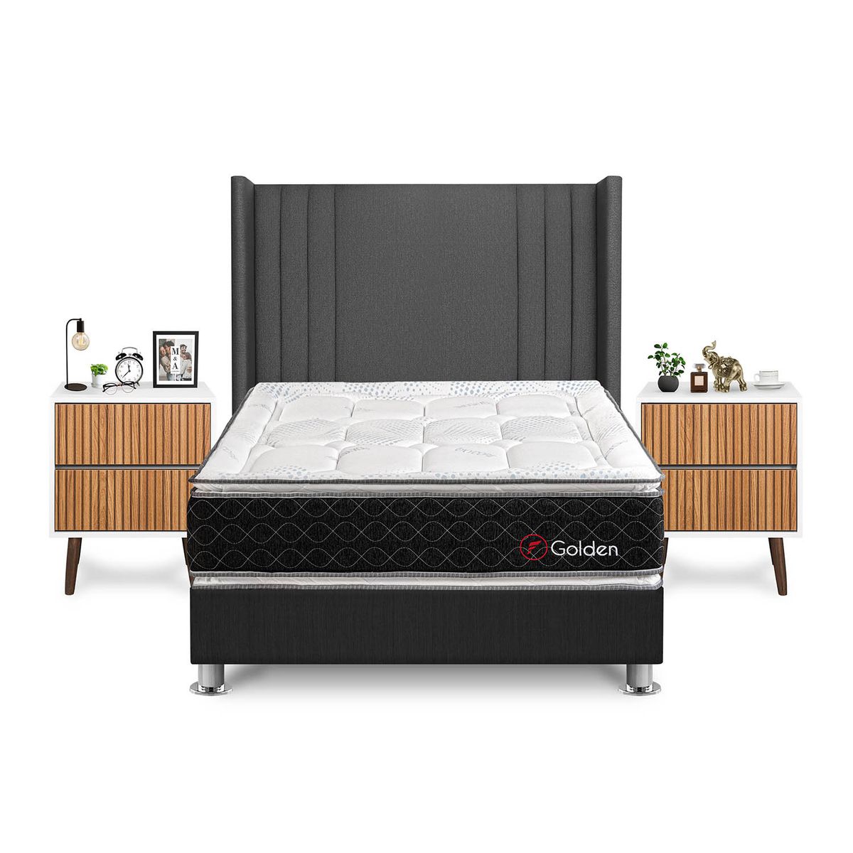 FORLI - Dormitorio Golden 2Plz Gris+Vel Milan