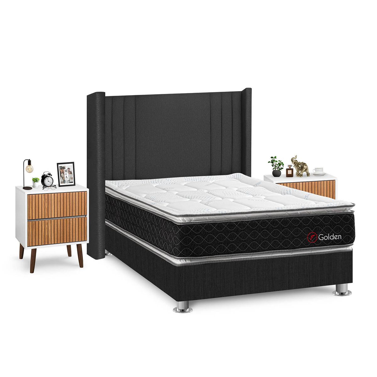 FORLI - Dormitorio Golden 2Plz Gris+Vel Milan