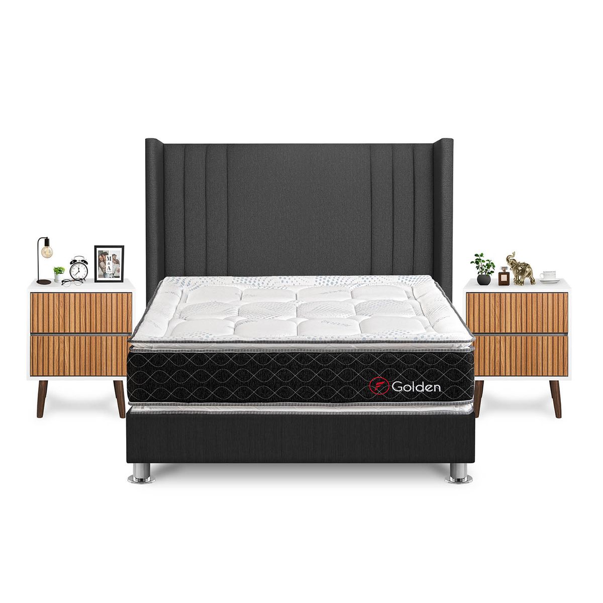 FORLI - Dormitorio Golden King Gris+Vel Milan