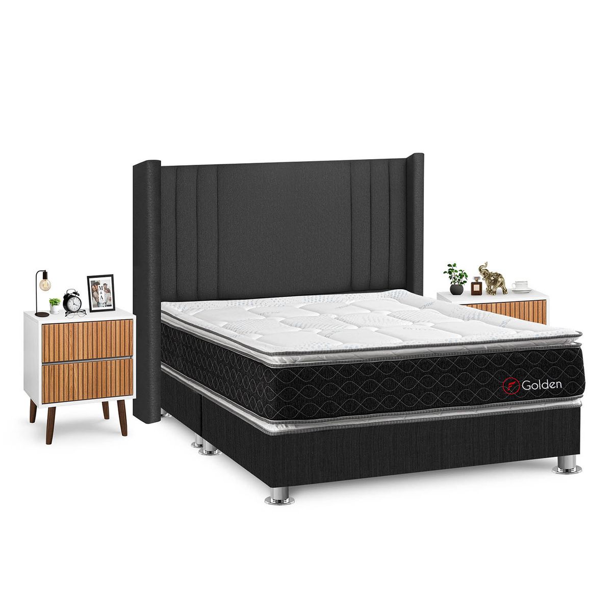 FORLI - Dormitorio Golden King Gris+Vel Milan