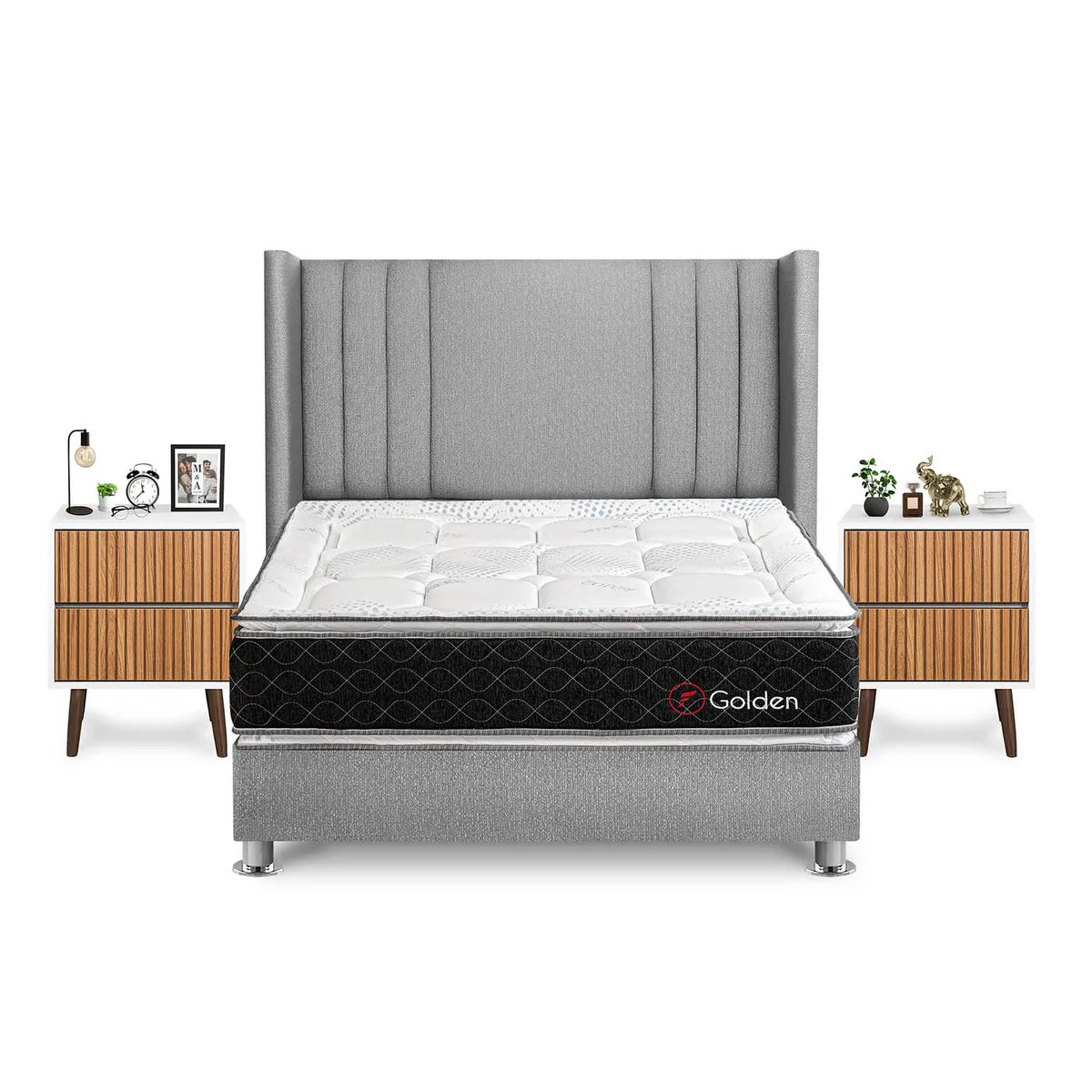 FORLI - Dormitorio Golden King Plata+Vel Milan