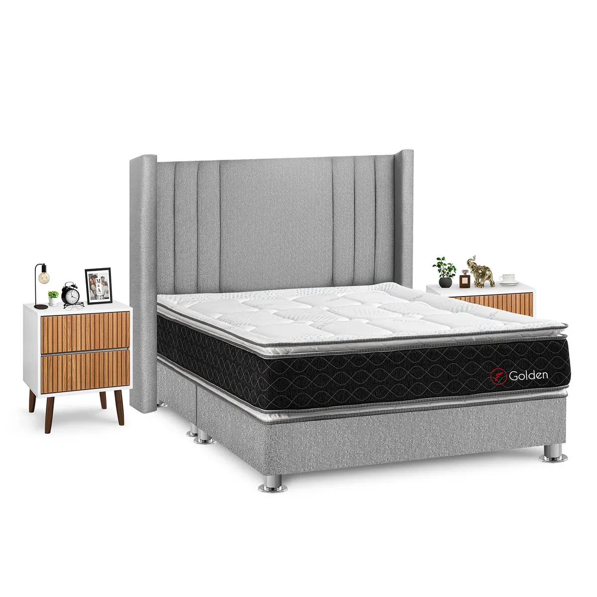 FORLI - Dormitorio Golden King Plata+Vel Milan