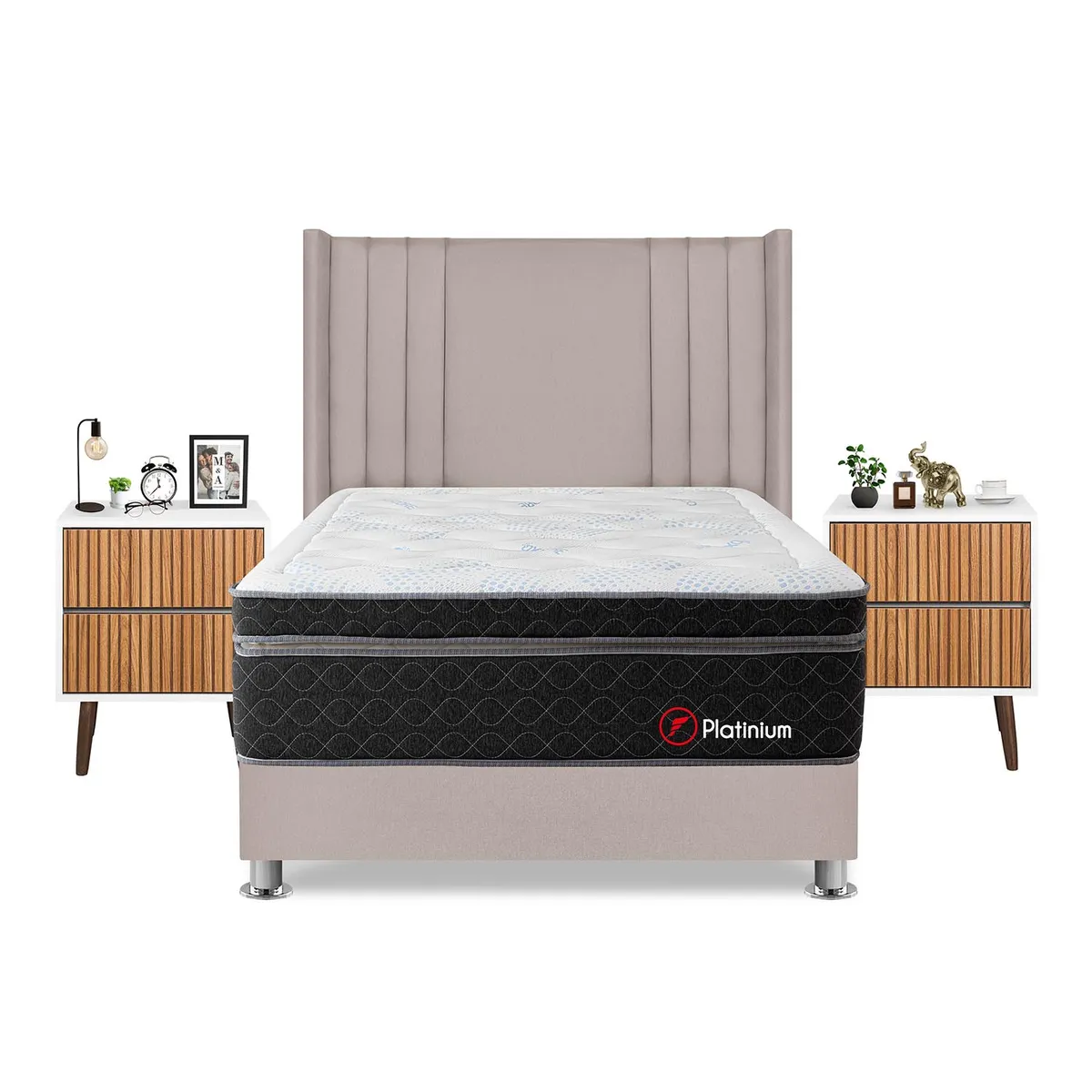 FORLI - Dormitorio Platinium 2Plz Beige+Vel Milan