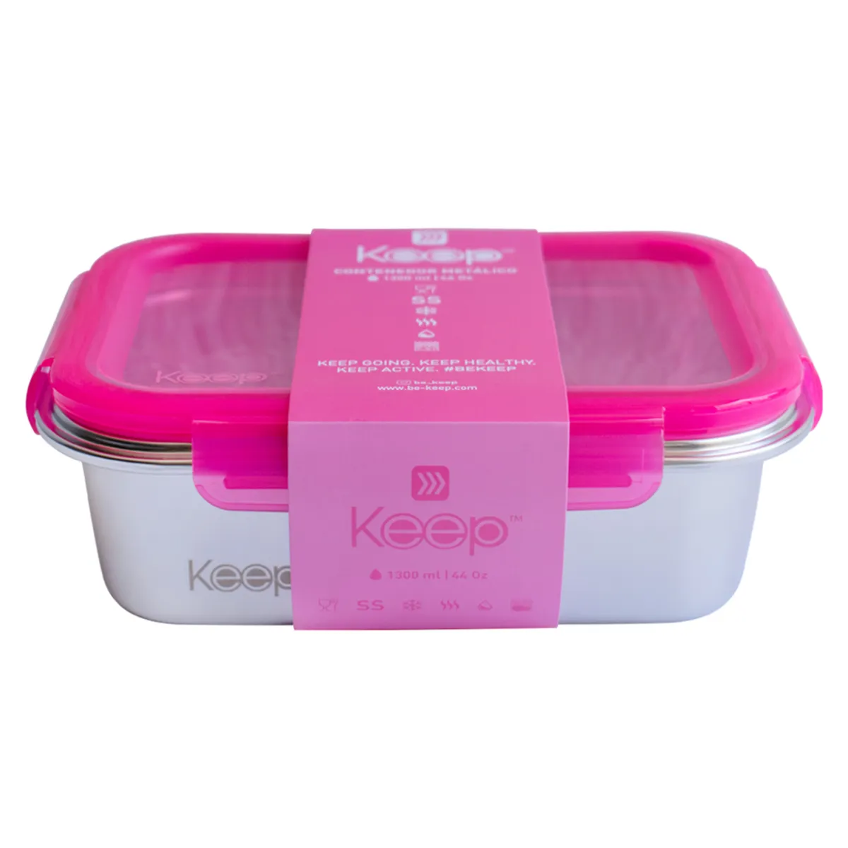KEEP - Hermético Keep Metálico Rosado 1300 mL