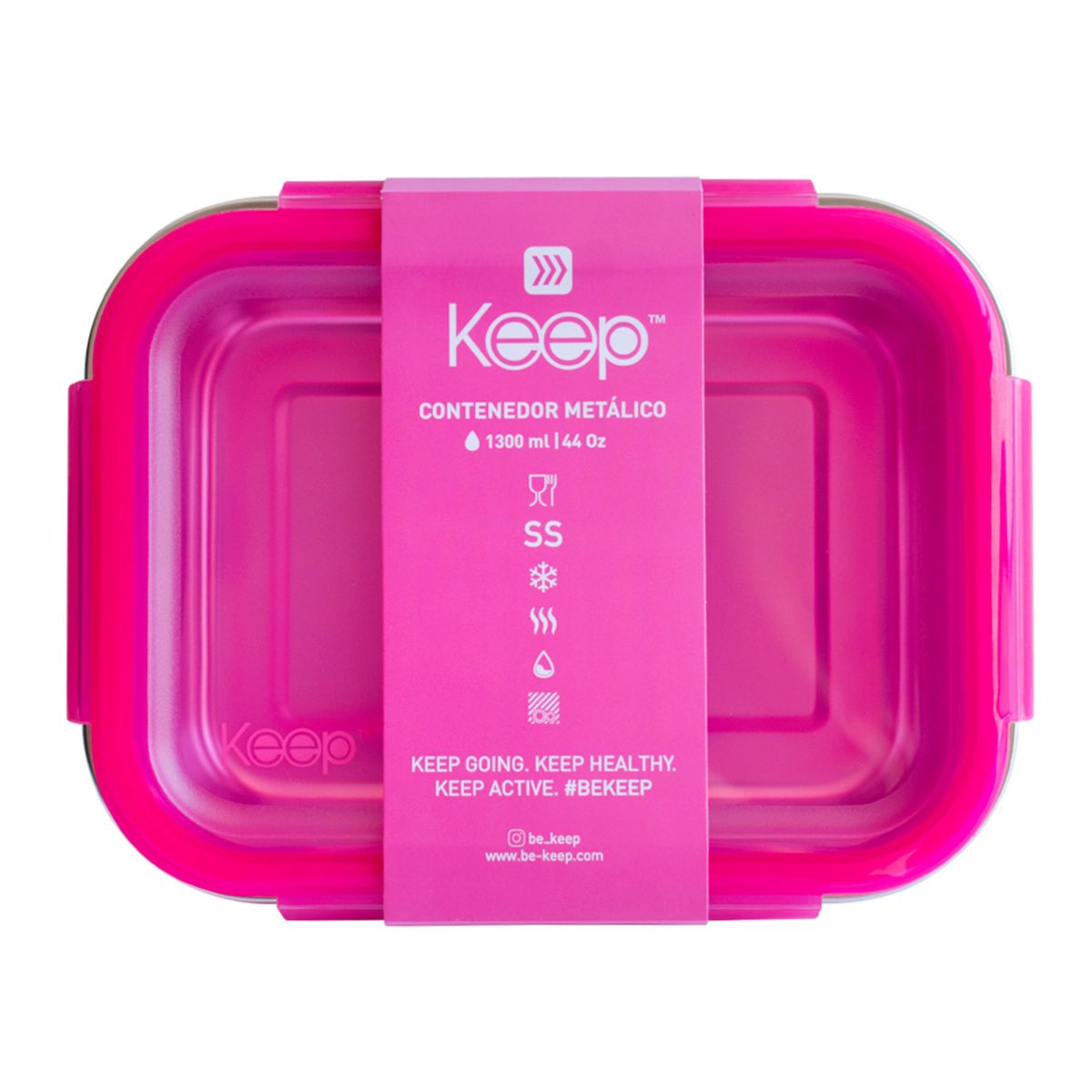 KEEP - Hermético Keep Metálico Rosado 1300 mL