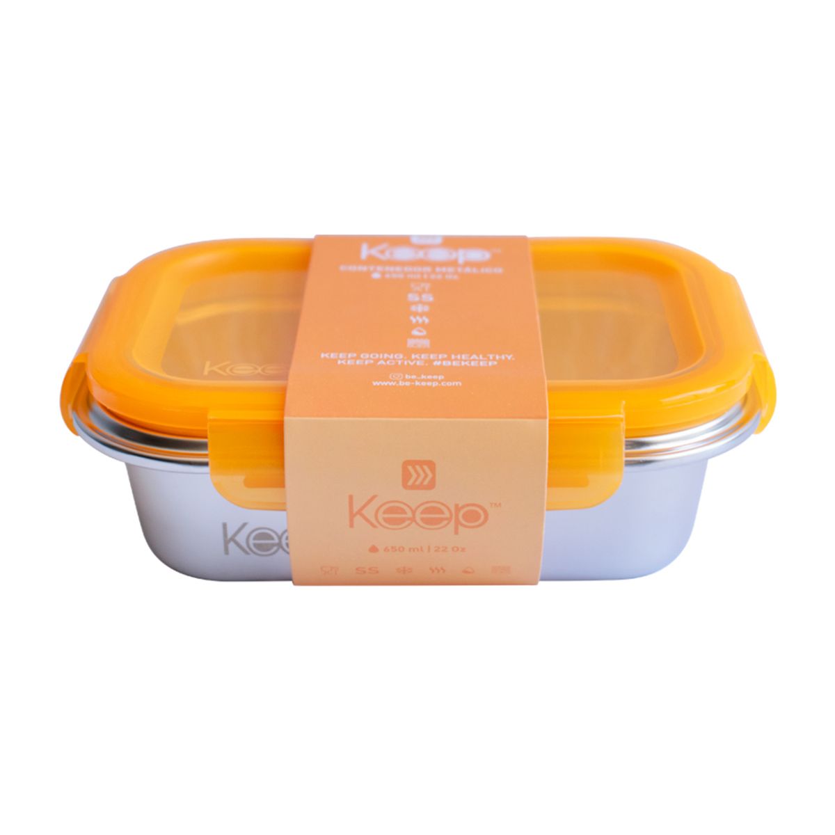 KEEP - Hermético Keep Metálico Naranja 650 mL