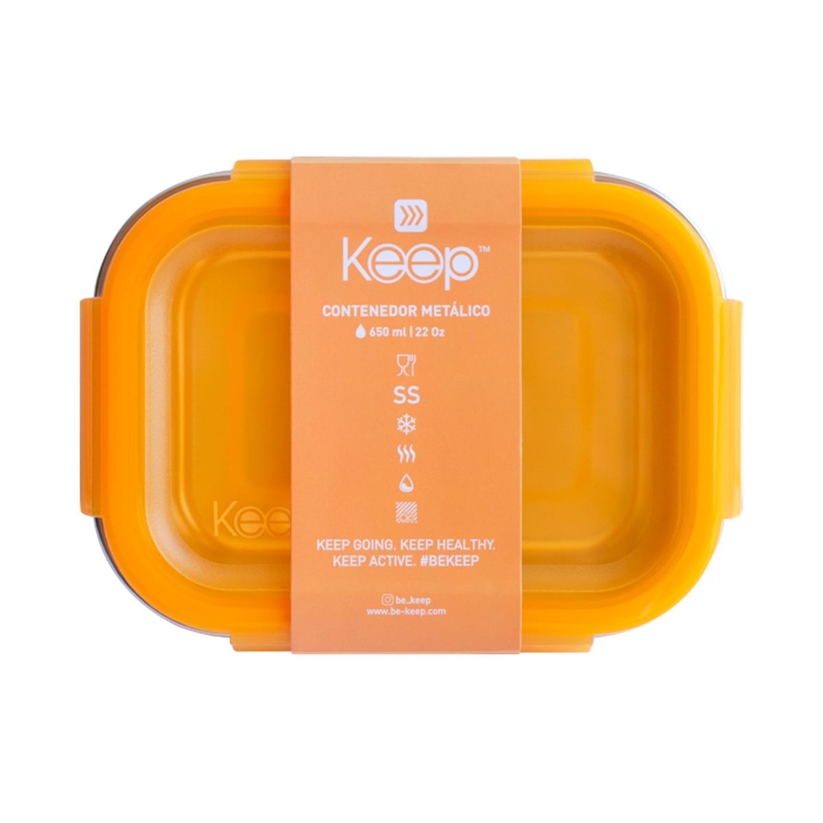 KEEP - Hermético Keep Metálico Naranja 650 mL