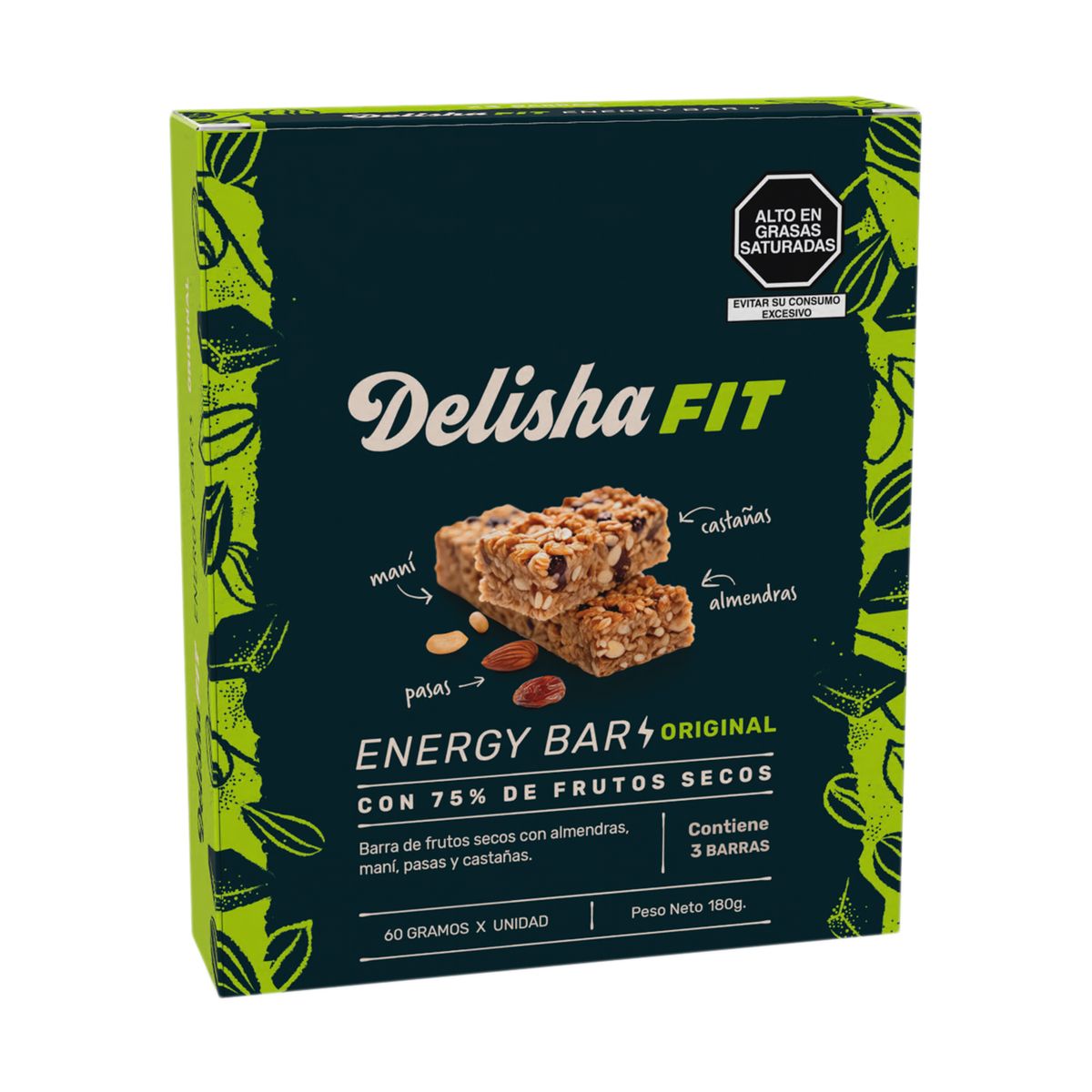 DELISHA - Energy Bar Delisha Original Empaque 3 Und 180 g