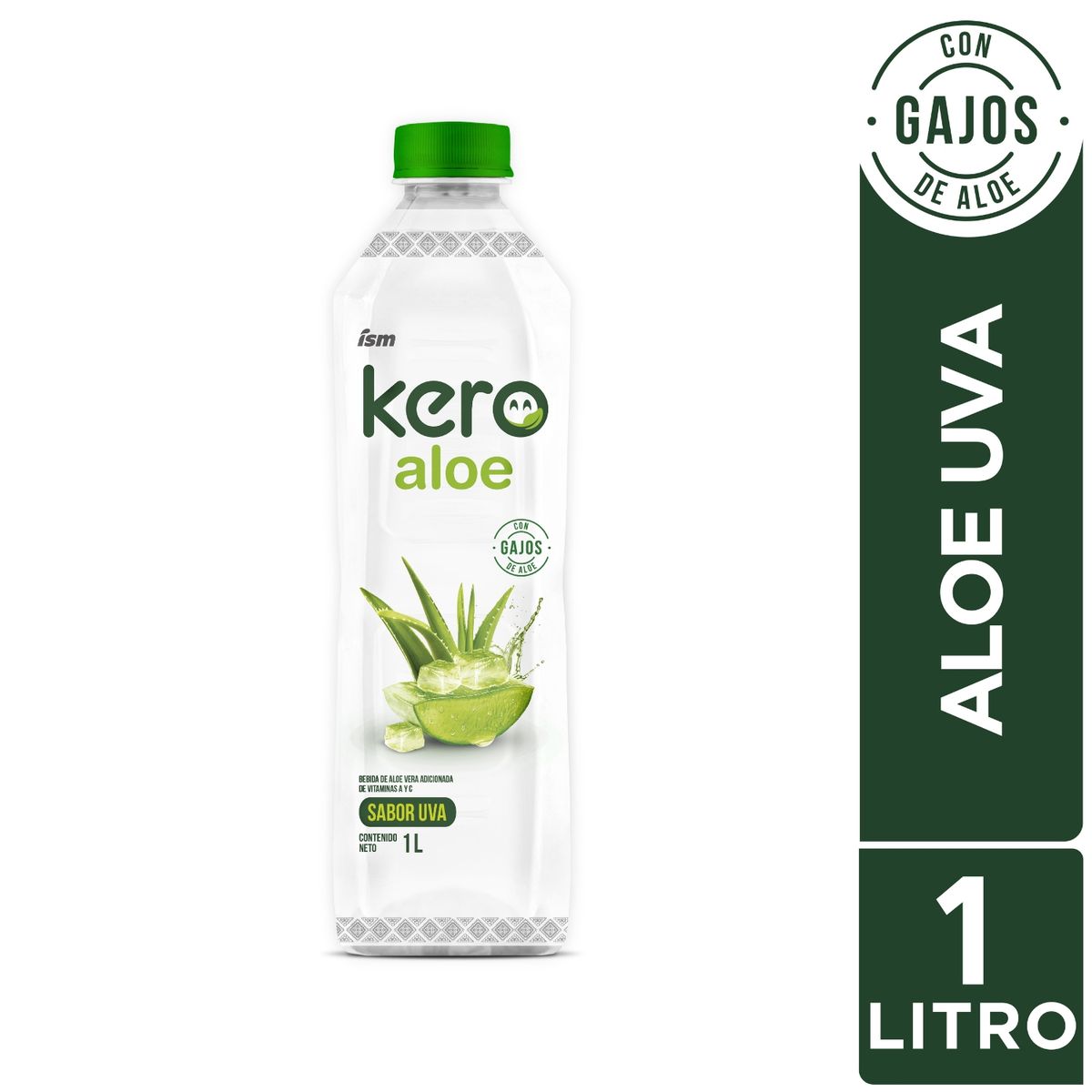 KERO - Bebida Kero Aloe Sabor Uva Botella 1 L