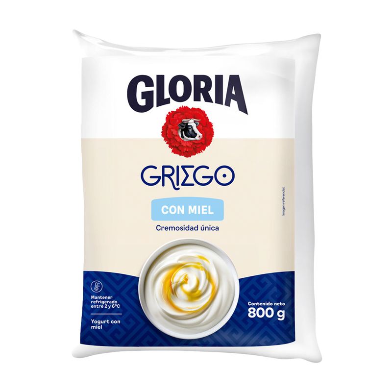  - Yogurt Gloria Griego con Miel Bolsa 800 g