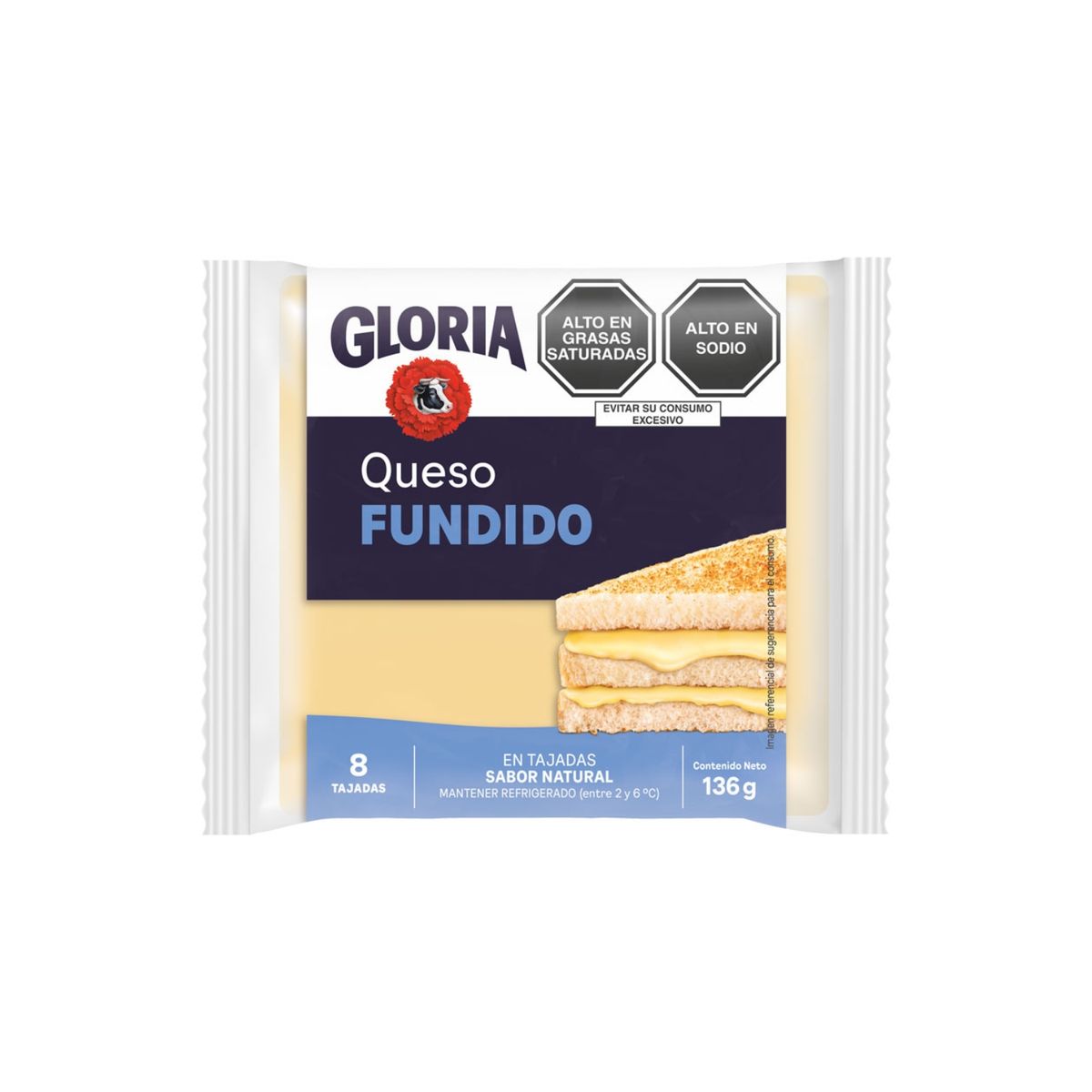 GLORIA - Queso Fundido Natural en Tajadas Gloria Empaque 136 g