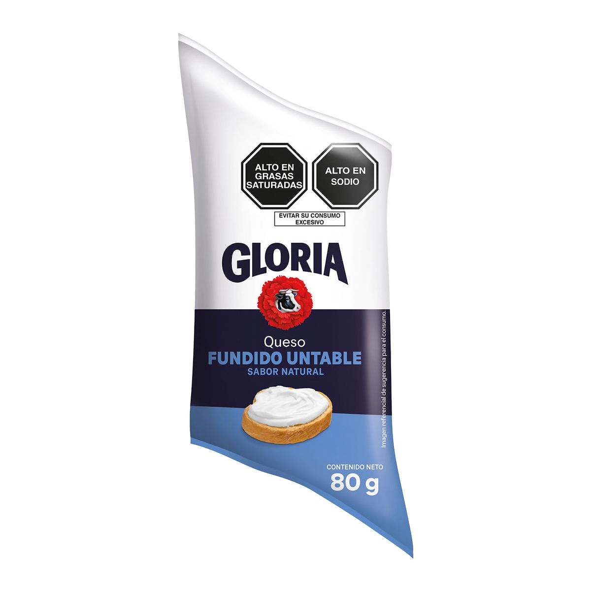 GLORIA - Queso Fundido Untable Gloria Sabor Natural Empaque 80 g