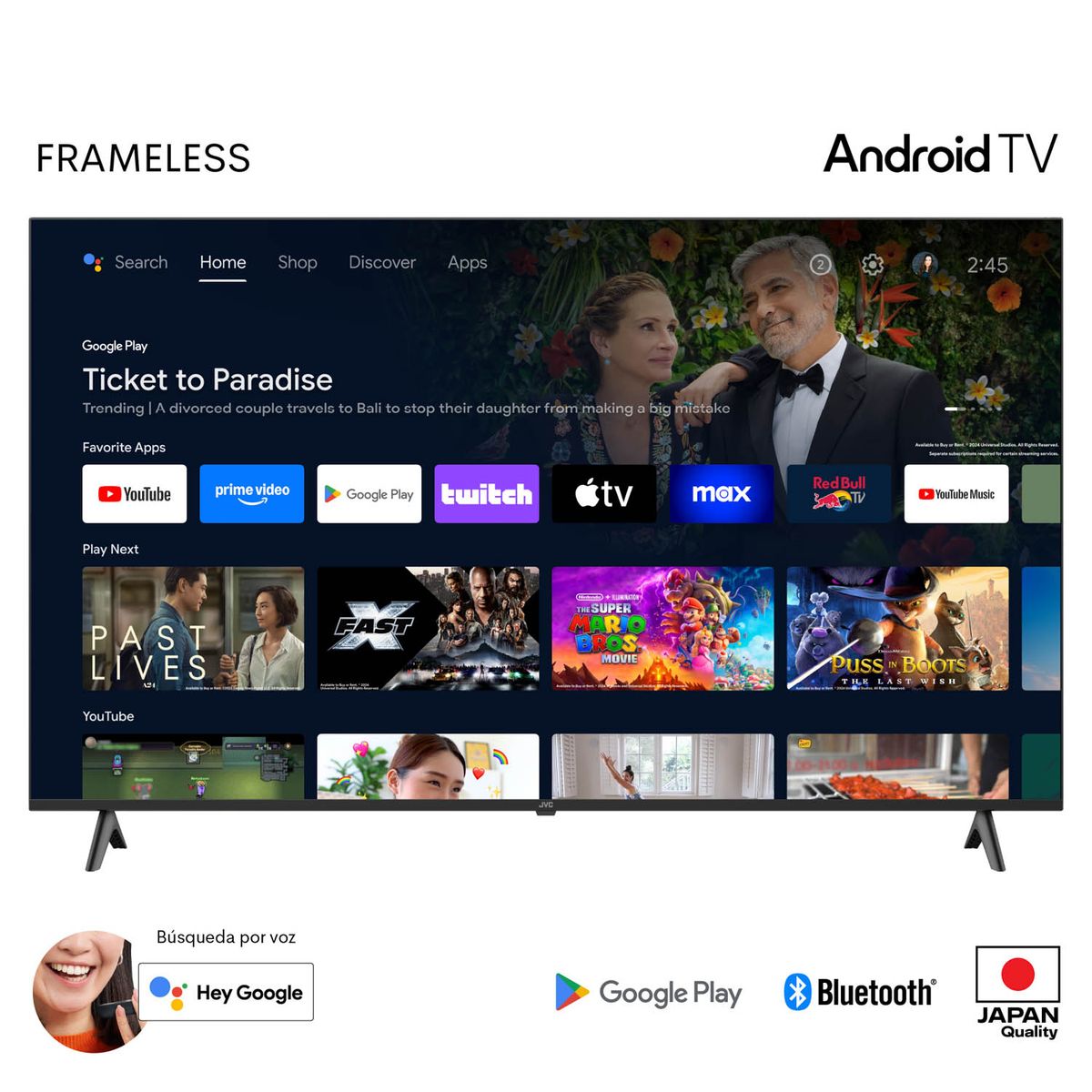 JVC - Televisor JVC 65'' 4K UHD Android TV