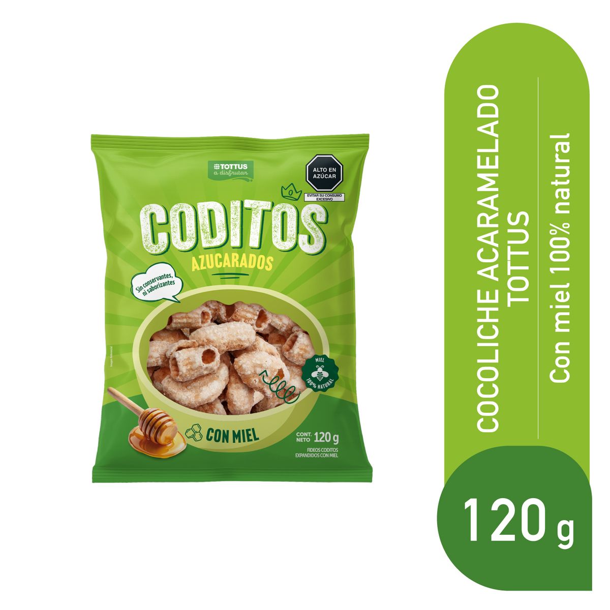 TOTTUS - Coditos Azucarados Tottus Bolsa 120 g