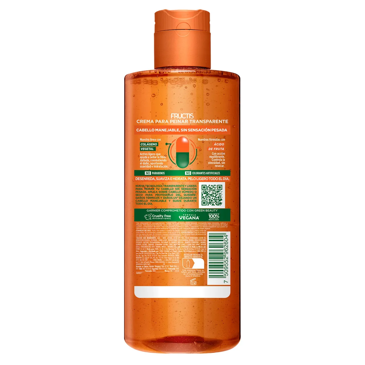 FRUCTIS - Crema para Peinar Fructis 10 en 1 Control Grasa Botella 300 mL