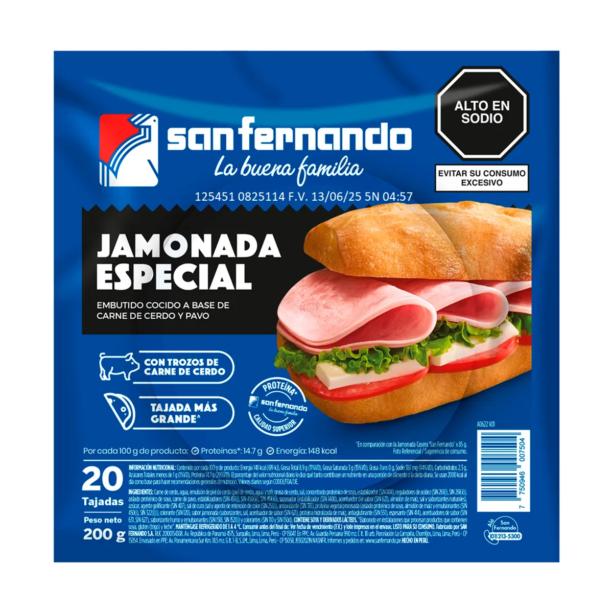 SAN FERNANDO - Jamonada Especial San Fernando Empaque 200 g