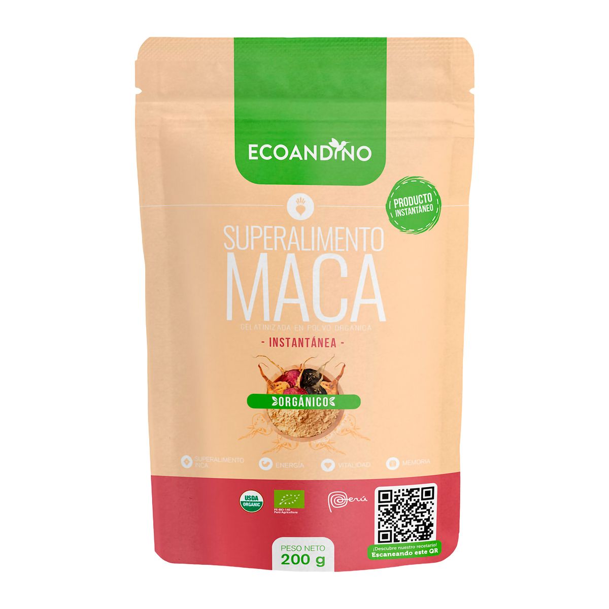 ECOANDINO - Maca Gelatinizada Ecoandino Doypack 200 g