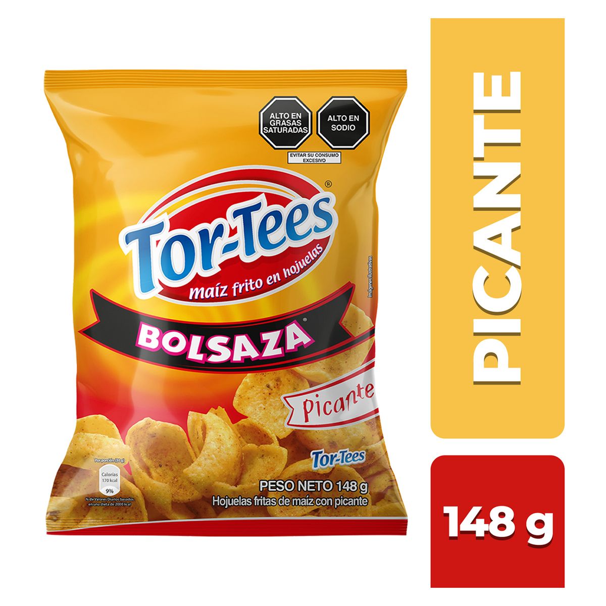 TORTEES - Snack de Maíz Tortees Picante Bolsa 148 g
