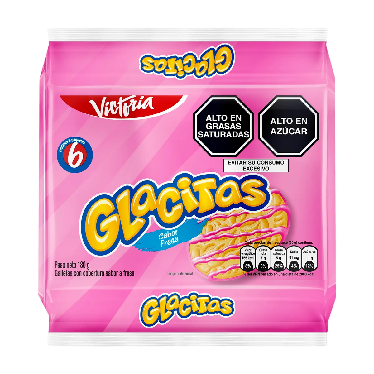 GLACITAS - Galletas Glacitas Sabor Fresa Empaque 180 g