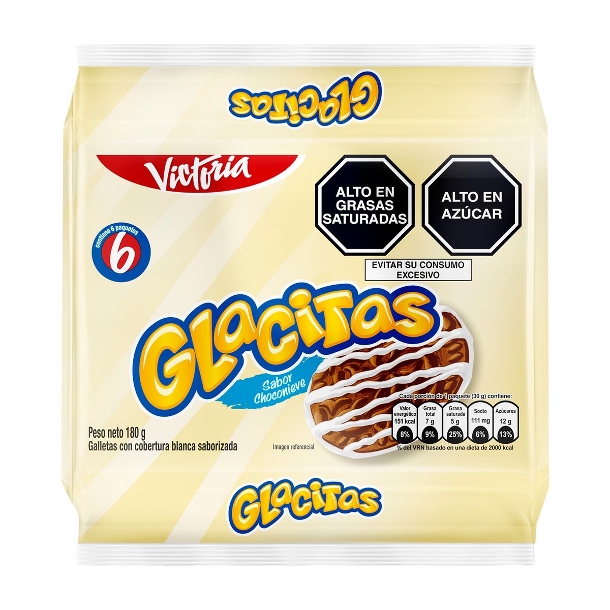 GLACITAS - Galletas Glacitas Sabor Choco Nieve Empaque 180 g