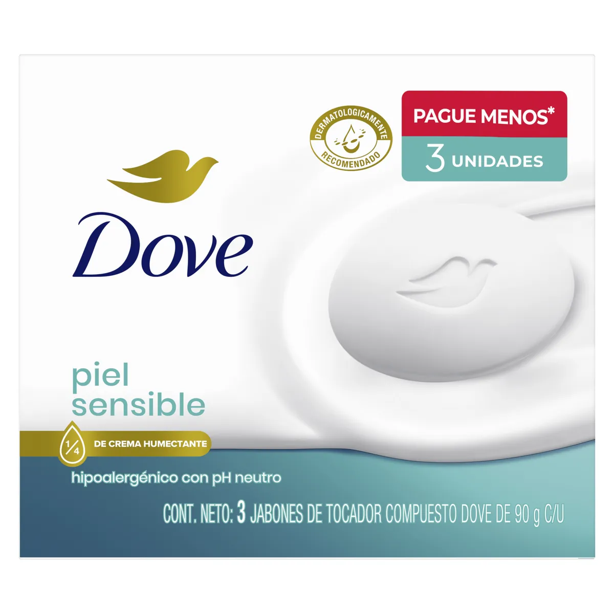 DOVE - Jabón en Barra Dove Piel Sensible Empaque 3 Und