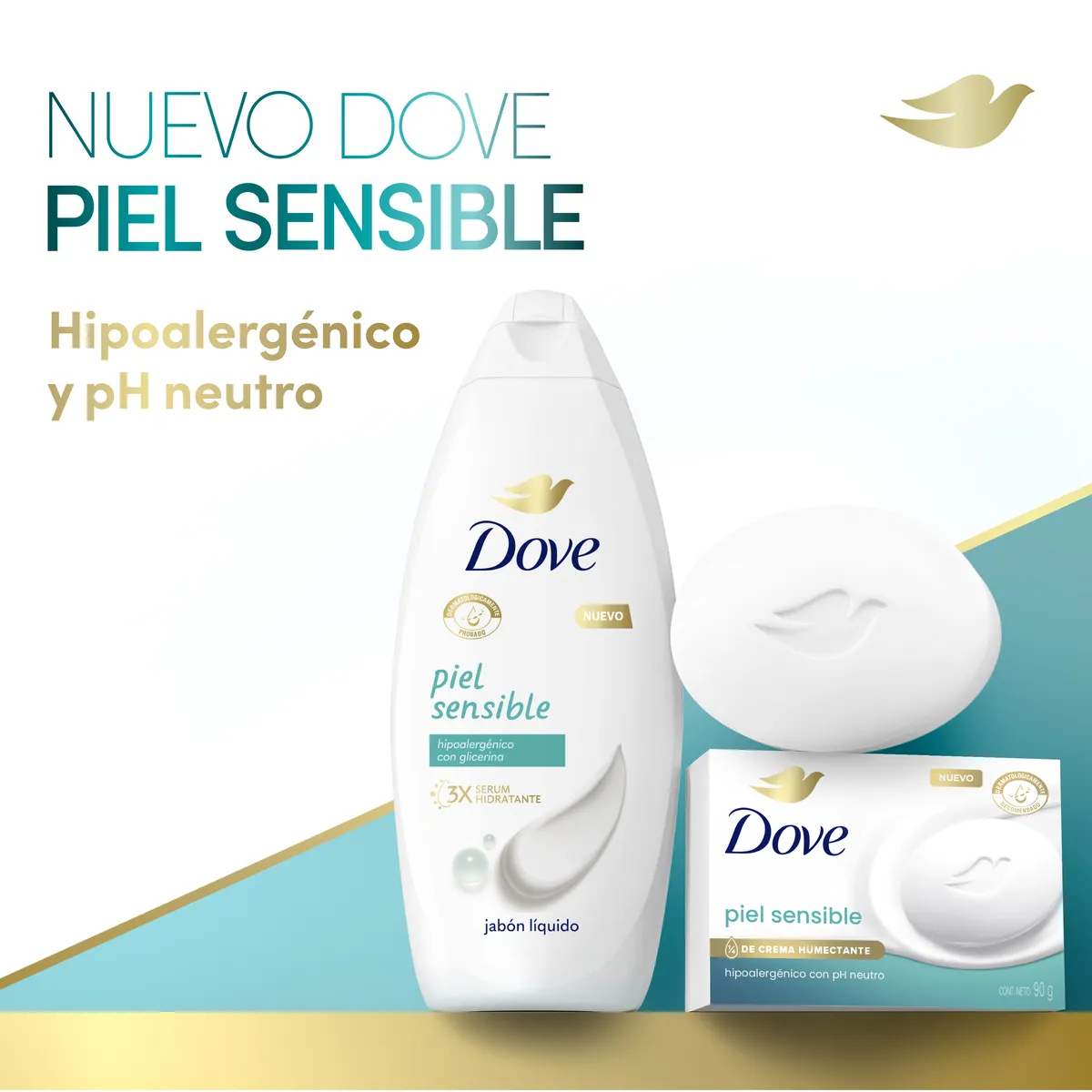 DOVE - Jabón en Barra Dove Piel Sensible Empaque 3 Und