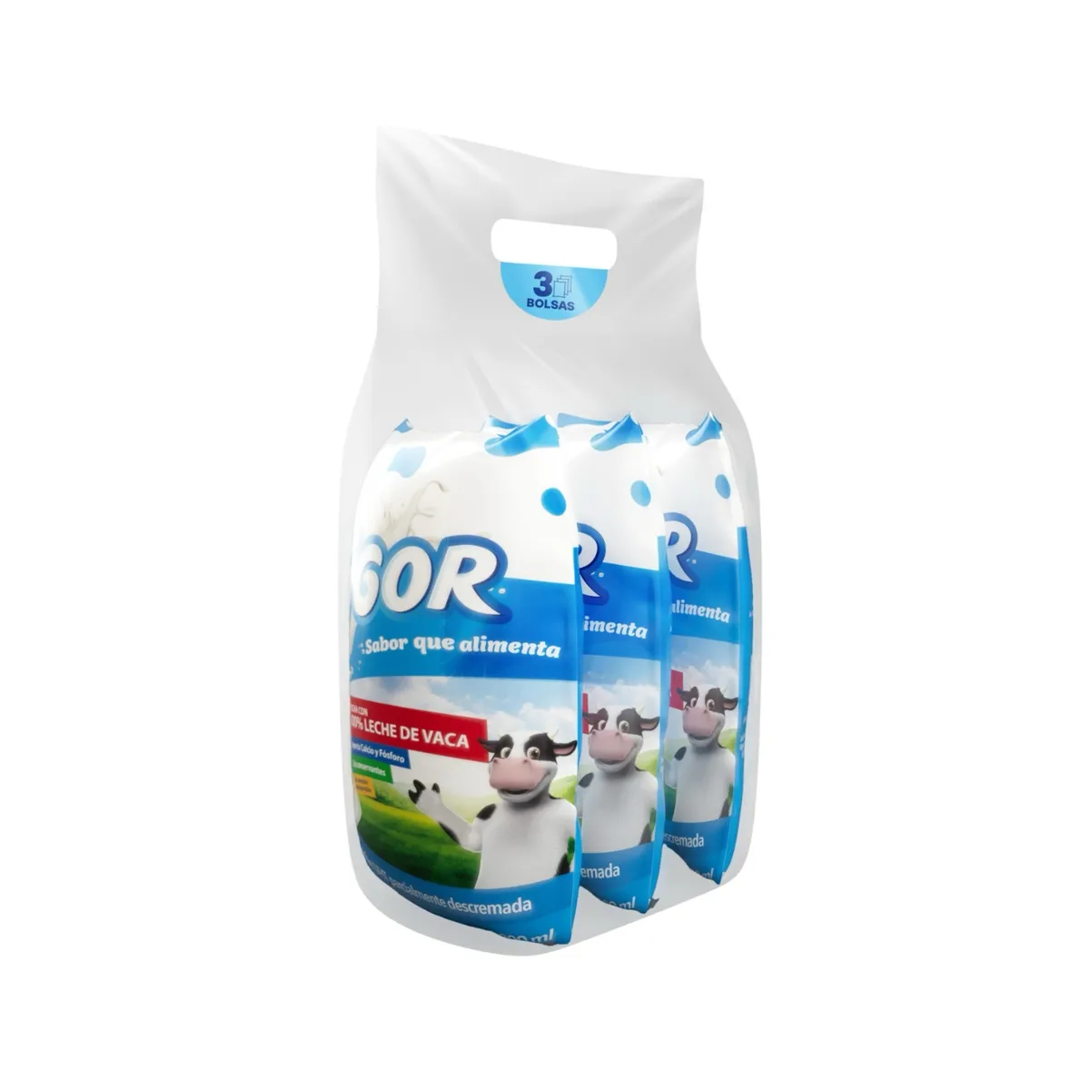 VIGOR - Leche UHT Vigor Parcialmente Descremada Pack 3 Bolsas 800 mL