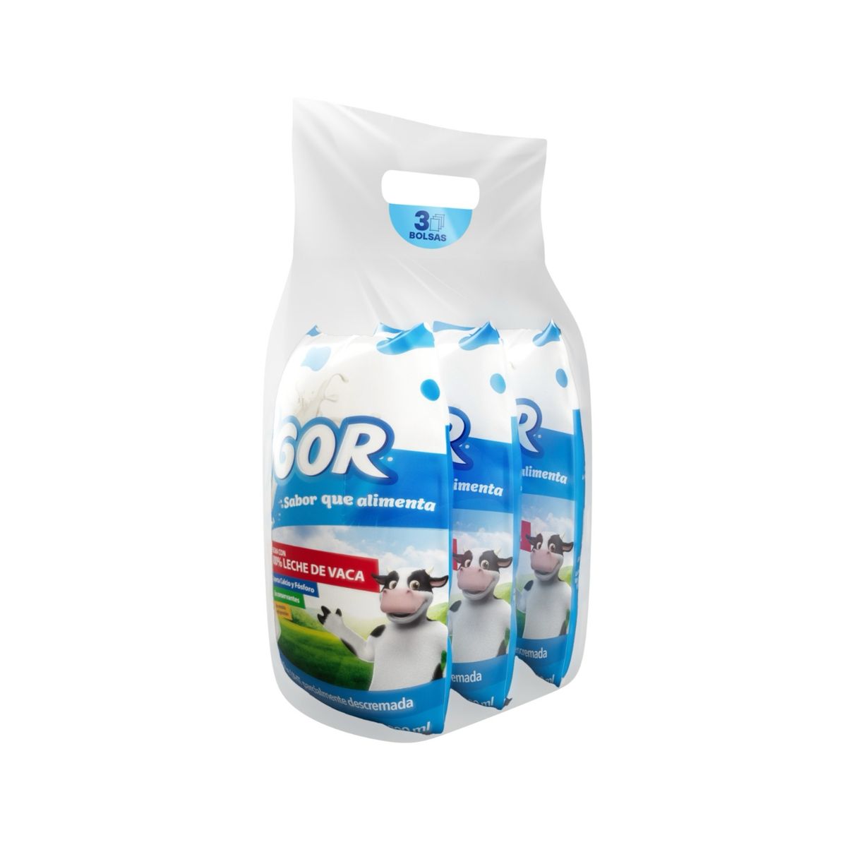 VIGOR - Leche UHT Vigor Parcialmente Descremada Pack 3 Bolsas 800 mL