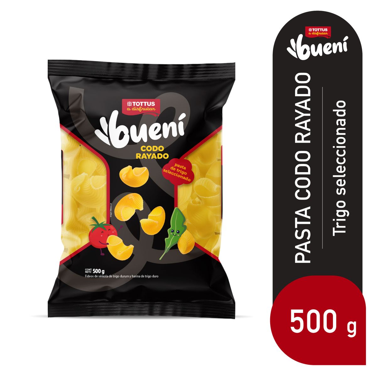 TOTTUS - Pasta Codo Rayado Tottus Bolsa 500 g