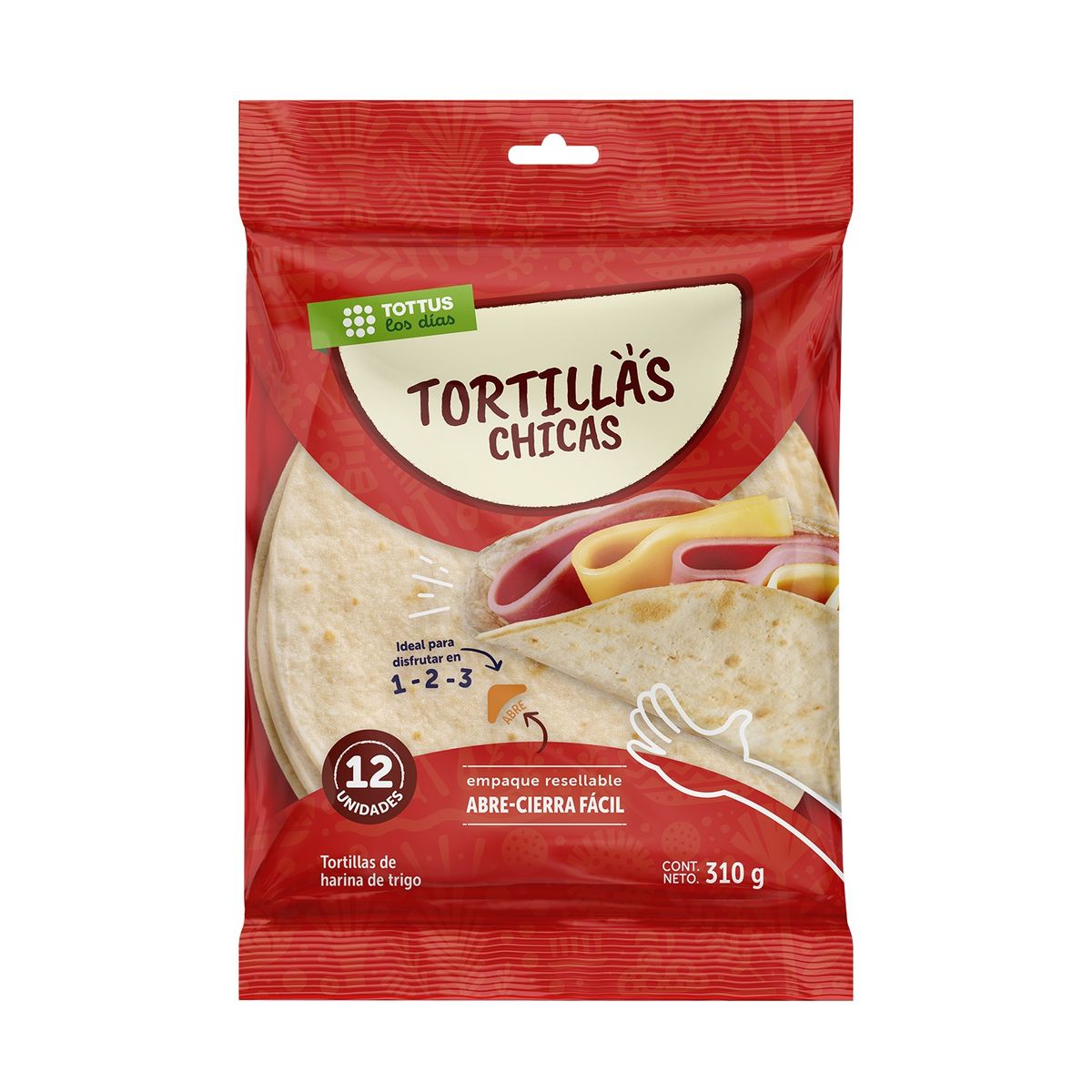 TOTTUS - Tortillas de Trigo Pequeñas Tottus Bolsa 12 Und