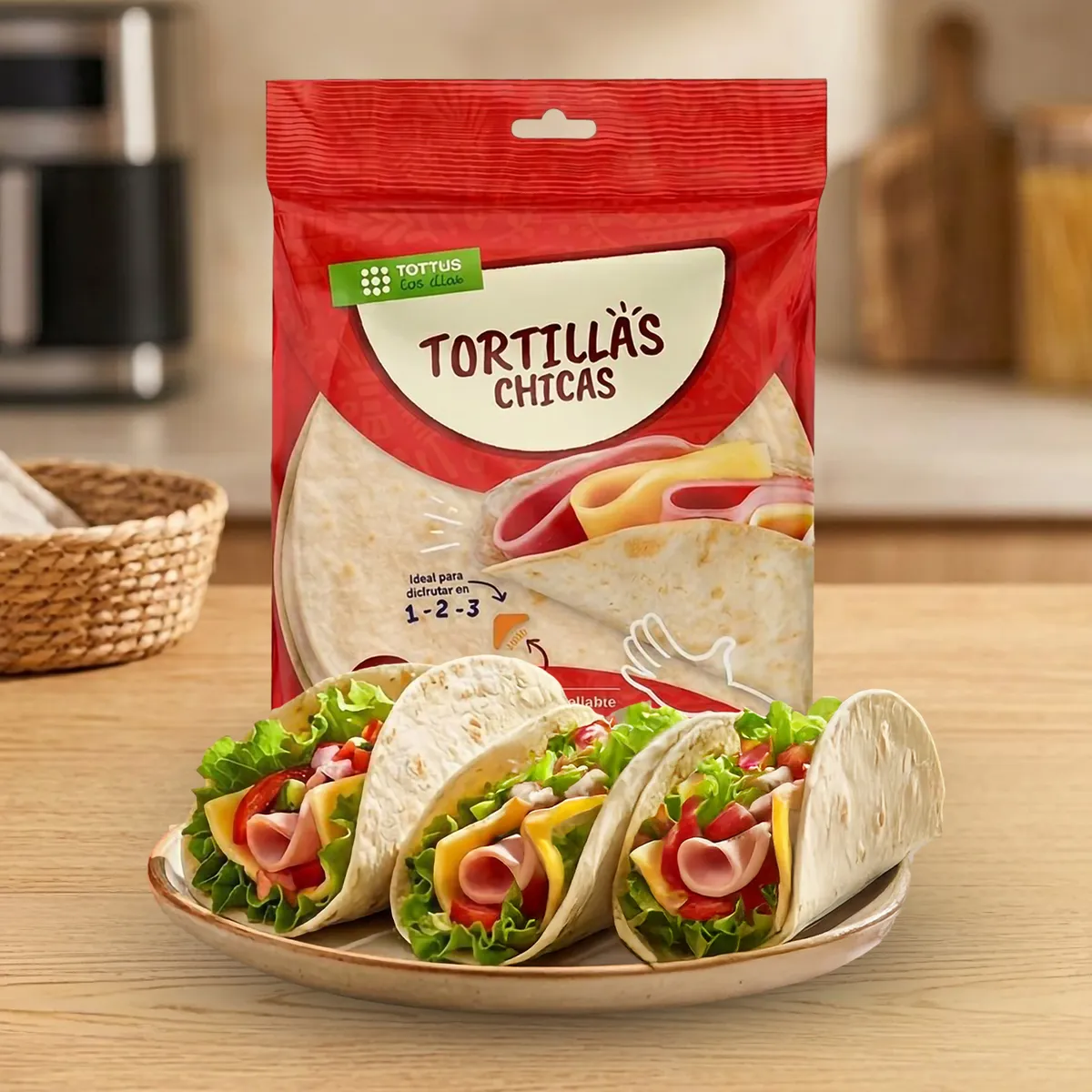 TOTTUS - Tortillas de Trigo Pequeñas Tottus Bolsa 12 Und